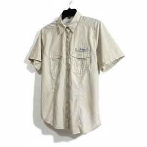 Columbia Men’s Pfg Omni Shade Large  Tan Beige Fishing Shirt